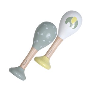 Hochets en bois éléphant et triangles