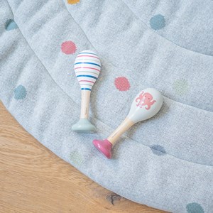 Hochets en bois poulpe et rayures