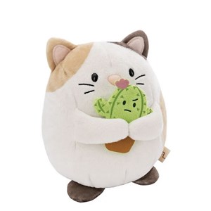 Chat en peluche angy 27 cm avec cactus