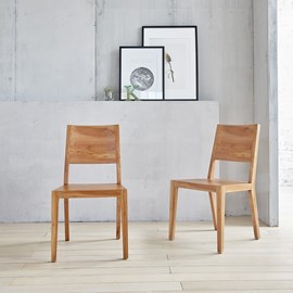 Lot de 2 chaises en teck massif