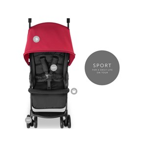 Poussette sport rouge noir