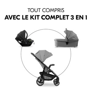Poussette ensemble trio shop n care gris