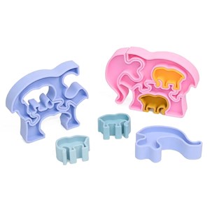 Puzzle 3d eléphant, bleu