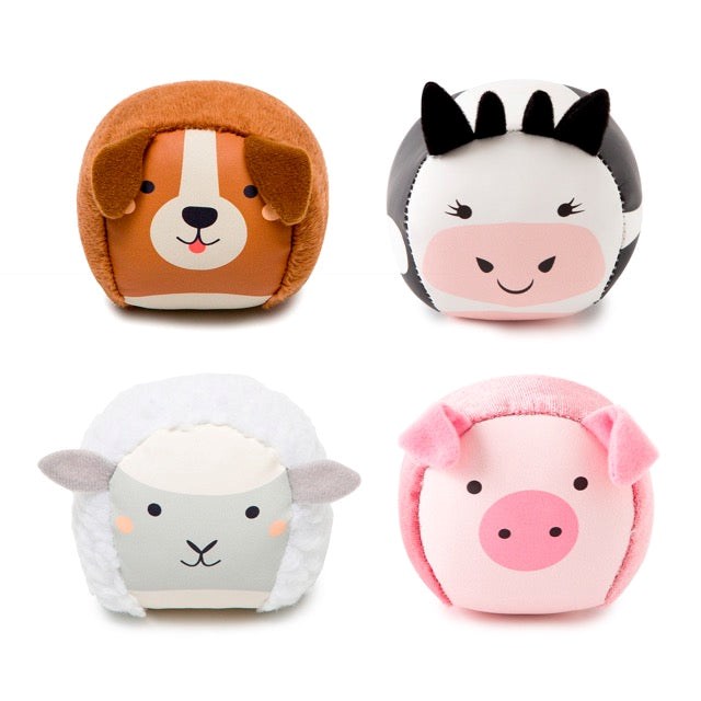 Set de 4 balles doudous ferme