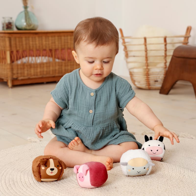 Set de 4 balles doudous ferme (Little Big Friends) - Image 1