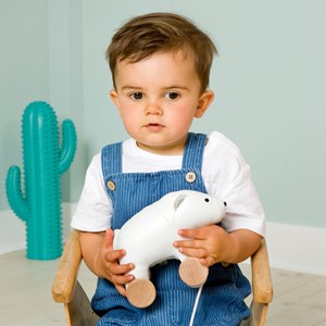 Jouet à tirer, nathan l'ours blanc