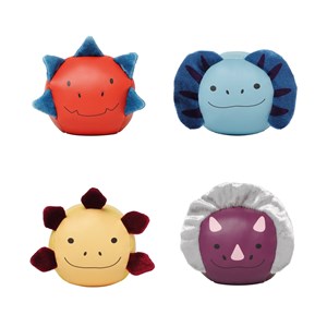 Set de 4 balles doudous amis dinos