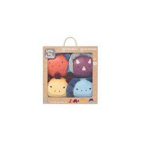 Set de 4 balles doudous amis dinos