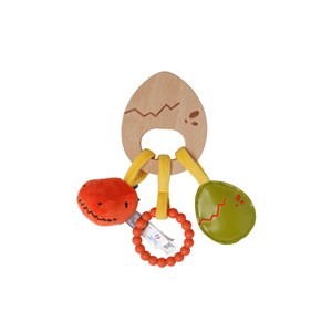 Hochet en bois amis dinos