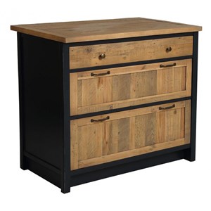 Casserolier 3 tiroirs bois bleu -
