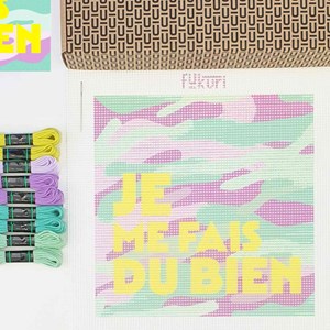 Kit canevas - je me fais du bien - carré