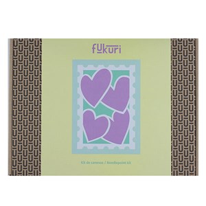 Kit canevas - timbre coeurs
