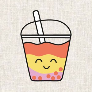 Kit broderie - bubble tea kawaii