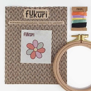 Kit broderie - fleur multicolore