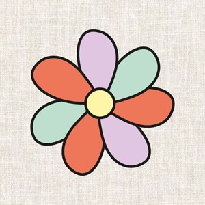 Kit broderie - fleur multicolore