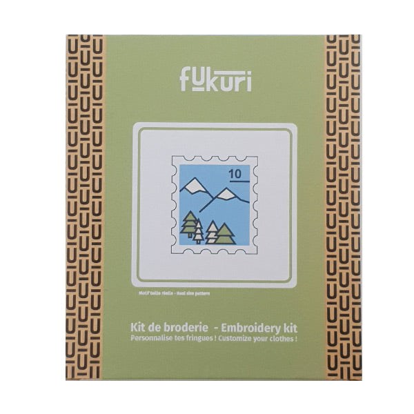Kit broderie - timbre montagne