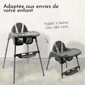 Chaise haute bébé - gris