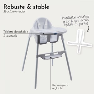 Chaise haute bébé - blanc