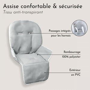 Housse d'assise grise - chaise haute