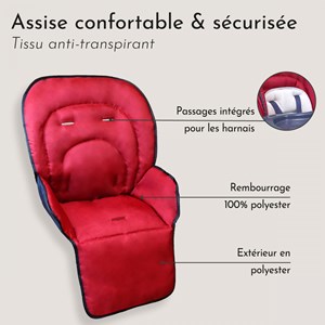 Housse d'assise rouge - chaise haute