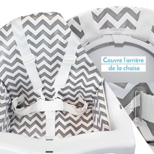 Housse d'assise bi-colore - chaise haute