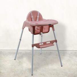 Chaise haute bébé - rose