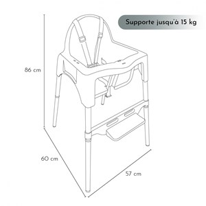 Chaise haute bébé - rose
