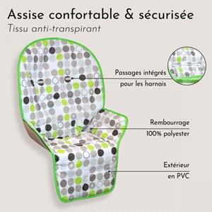 Housse assise chaise haute - vert