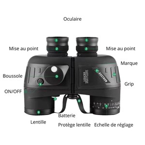 Jumelles avec télémètre intégré