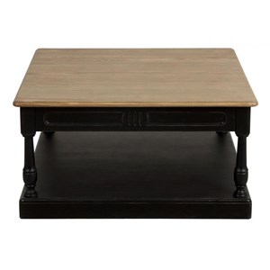 Table basse carrée bois noir - manoir