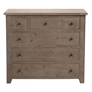 Commode 6 tiroirs bois marron - first