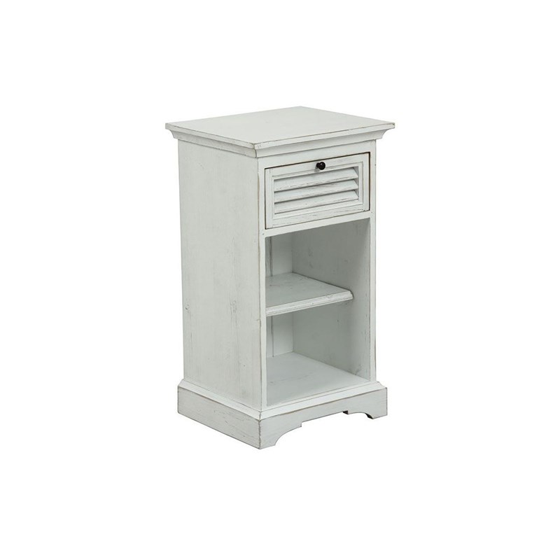Table de chevet 1 tiroir bois blanc -