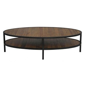 Table basse ovale bois marron -