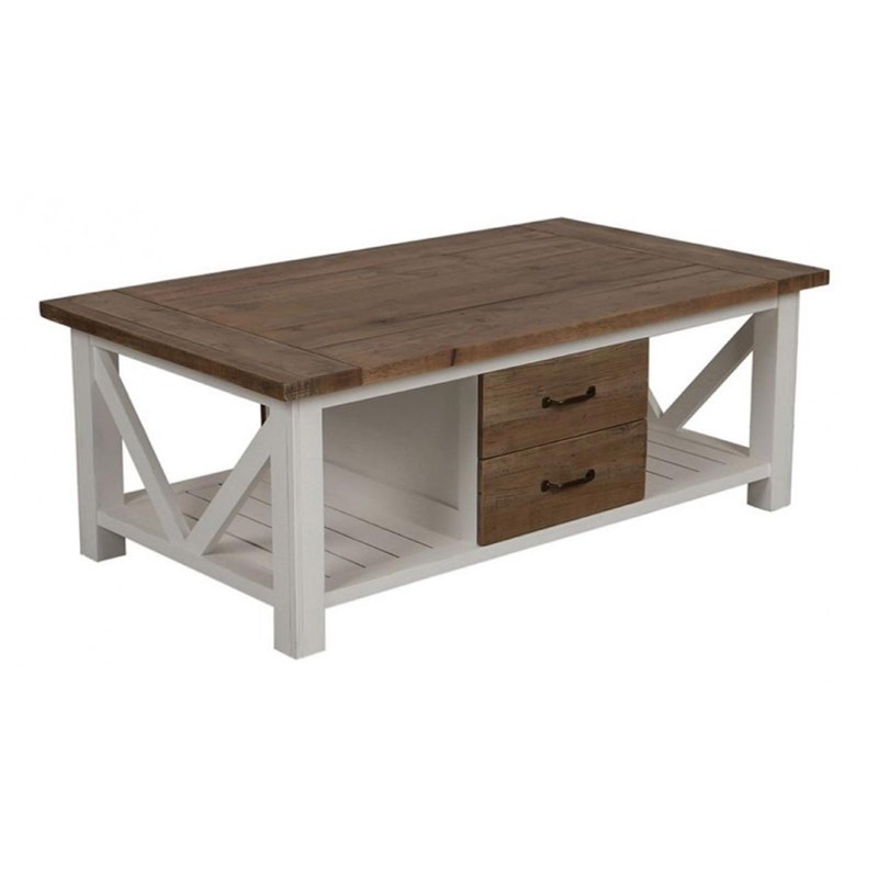 Table basse rectangulaire mdf blanc -