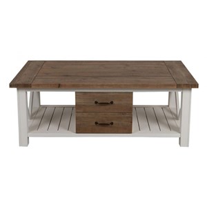 Table basse rectangulaire bois blanc -