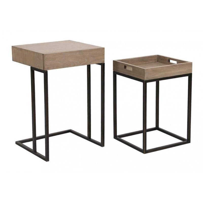 Tables gigognes bois beige - demeure