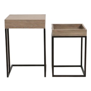 Tables gigognes bois marron - demeure
