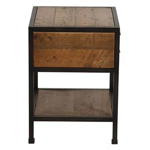 Table de chevet 1 tiroir bois marron -