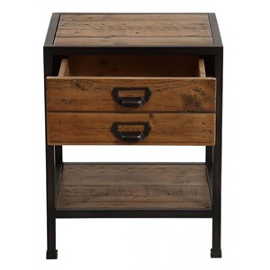 Table de chevet 1 tiroir bois marron -