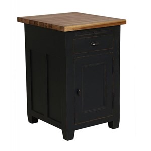 Buffet bas 1 porte 1 tiroir bois noir -