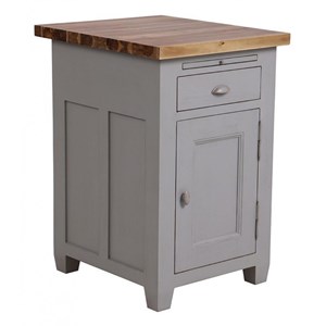 Buffet bas 1 porte 1 tiroir bois gris -