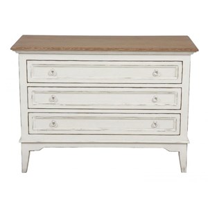 Commode 3 tiroirs bois blanc - esquisse