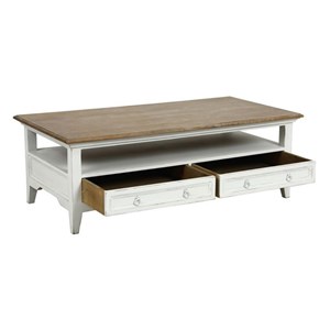 Table basse rectangulaire 2 tiroirs bois