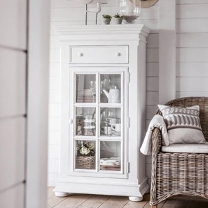 Bibus 1 porte vitrée bois blanc -