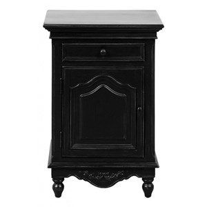 Table de chevet 1 porte bois noir -