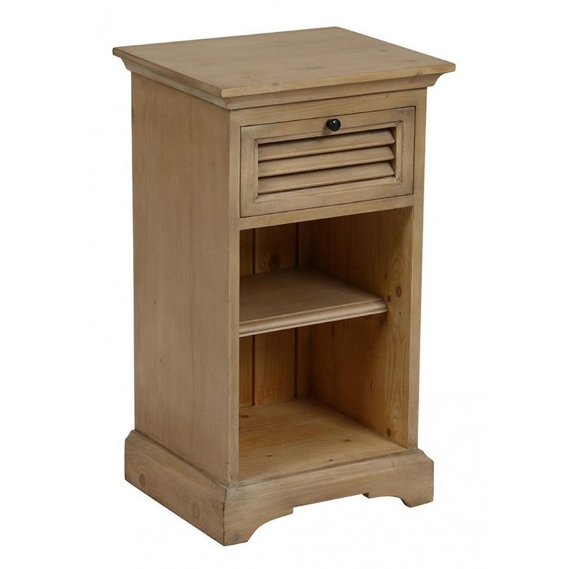 Table de chevet 1 tiroir bois marron -