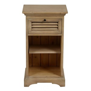 Table de chevet 1 tiroir bois marron -