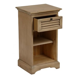 Table de chevet 1 tiroir bois marron -
