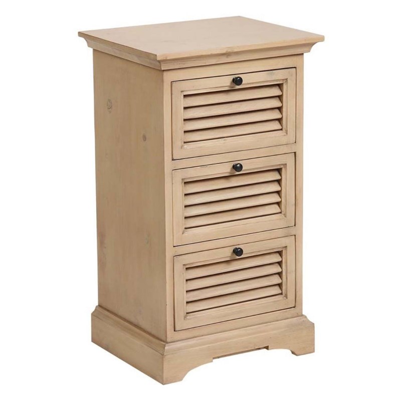 Table de chevet 3 tiroirs bois marron -