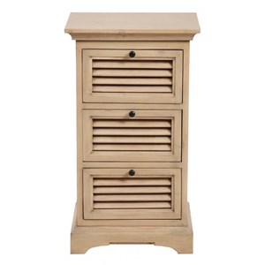 Table de chevet 3 tiroirs bois marron -